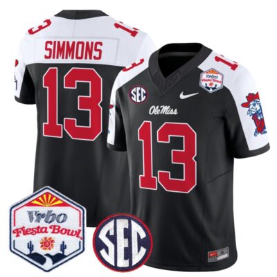 Ole Miss Rebels 2026 The Fiesta Bowl Vapor Limited Stitched Jersey - Black Alternate / Austin Simmons