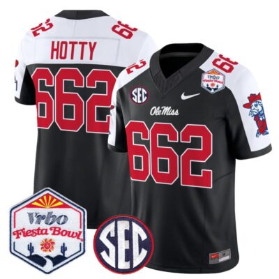 Ole Miss Rebels 2026 The Fiesta Bowl Vapor Limited Stitched Jersey - Black Alternate / Hotty 662