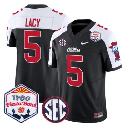 Ole Miss Rebels 2026 The Fiesta Bowl Vapor Limited Stitched Jersey - Black Alternate / Kewan Lacy