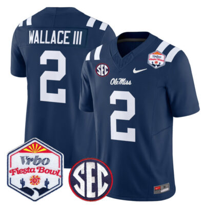 Ole Miss Rebels 2026 The Fiesta Bowl Vapor Limited Stitched Jersey - Navy / Harrison Wallace III