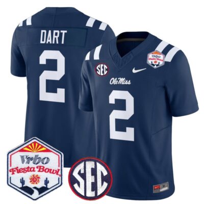 Ole Miss Rebels 2026 The Fiesta Bowl Vapor Limited Stitched Jersey - Navy / Jaxson Dart