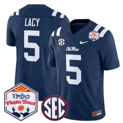 Ole Miss Rebels 2026 The Fiesta Bowl Vapor Limited Stitched Jersey - Navy / Kewan Lacy