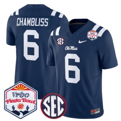 Ole Miss Rebels 2026 The Fiesta Bowl Vapor Limited Stitched Jersey - Navy / Trinidad Chambliss