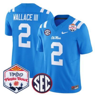 Ole Miss Rebels 2026 The Fiesta Bowl Vapor Limited Stitched Jersey - Powder Blue / Harrison Wallace III