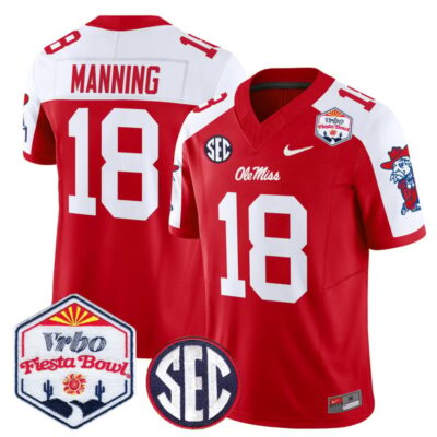 Ole Miss Rebels 2026 The Fiesta Bowl Vapor Limited Stitched Jersey - Red Alternate / Archie Manning