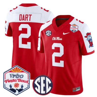 Ole Miss Rebels 2026 The Fiesta Bowl Vapor Limited Stitched Jersey - Red Alternate / Jaxson Dart