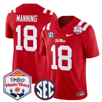Ole Miss Rebels 2026 The Fiesta Bowl Vapor Limited Stitched Jersey - Red / Archie Manning