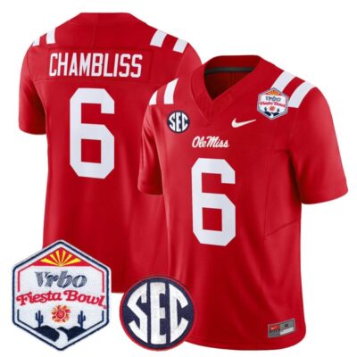 Ole Miss Rebels 2026 The Fiesta Bowl Vapor Limited Stitched Jersey - Red / Trinidad Chambliss