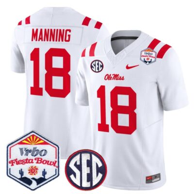 Ole Miss Rebels 2026 The Fiesta Bowl Vapor Limited Stitched Jersey - White / Archie Manning