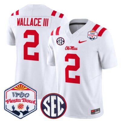 Ole Miss Rebels 2026 The Fiesta Bowl Vapor Limited Stitched Jersey - White / Harrison Wallace III