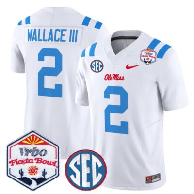 Ole Miss Rebels 2026 The Fiesta Bowl Vapor Limited Stitched Jersey - White Limited / Harrison Wallace III