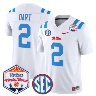 Ole Miss Rebels 2026 The Fiesta Bowl Vapor Limited Stitched Jersey - White Limited / Jaxson Dart