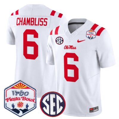 Ole Miss Rebels 2026 The Fiesta Bowl Vapor Limited Stitched Jersey - White / Trinidad Chambliss