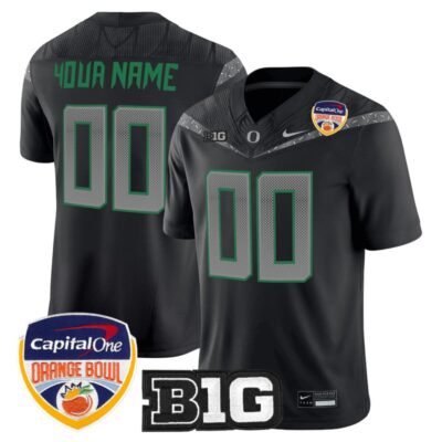 Oregon Ducks 2026 Orange Bowl Vapor Limited Custom Stitched Jersey - Black