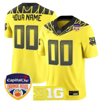 Oregon Ducks 2026 Orange Bowl Vapor Limited Custom Stitched Jersey - Yellow