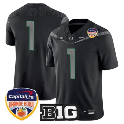 Oregon Ducks 2026 Orange Bowl Vapor Limited Stitched Jersey - Black / #1 Team