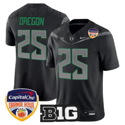 Oregon Ducks 2026 Orange Bowl Vapor Limited Stitched Jersey - Black / #25 Oregon