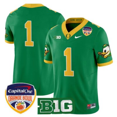 Oregon Ducks 2026 Orange Bowl Vapor Limited Stitched Jersey - Green / #1 Team