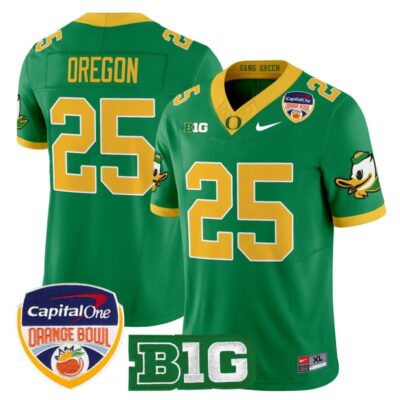 Oregon Ducks 2026 Orange Bowl Vapor Limited Stitched Jersey - Green / #25 Oregon