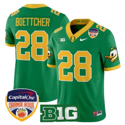 Oregon Ducks 2026 Orange Bowl Vapor Limited Stitched Jersey - Green / Bryce Boettcher