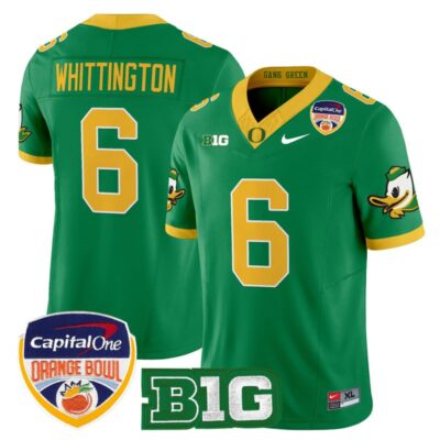 Oregon Ducks 2026 Orange Bowl Vapor Limited Stitched Jersey - Green / Noah Whittington