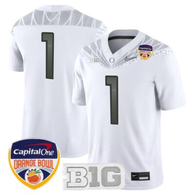 Oregon Ducks 2026 Orange Bowl Vapor Limited Stitched Jersey - White / #1 Team
