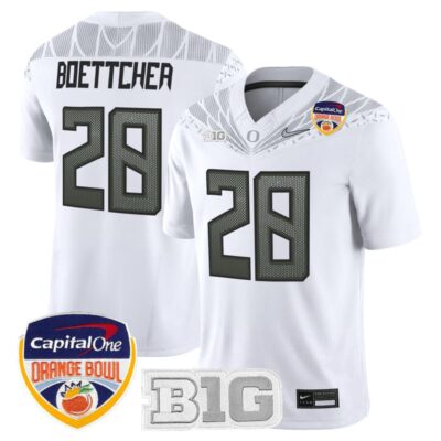 Oregon Ducks 2026 Orange Bowl Vapor Limited Stitched Jersey - White / Bryce Boettcher