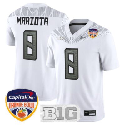 Oregon Ducks 2026 Orange Bowl Vapor Limited Stitched Jersey - White / Marcus Mariota