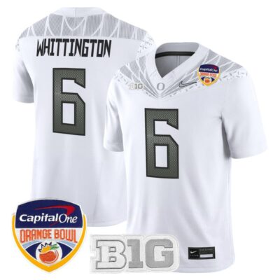 Oregon Ducks 2026 Orange Bowl Vapor Limited Stitched Jersey - White / Noah Whittington