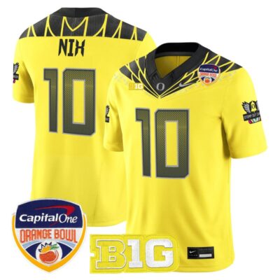 Oregon Ducks 2026 Orange Bowl Vapor Limited Stitched Jersey - Yellow / Bo Nix