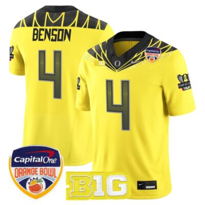 Oregon Ducks 2026 Orange Bowl Vapor Limited Stitched Jersey - Yellow / Malik Benson