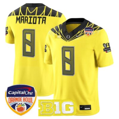 Oregon Ducks 2026 Orange Bowl Vapor Limited Stitched Jersey - Yellow / Marcus Mariota