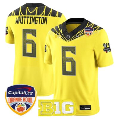 Oregon Ducks 2026 Orange Bowl Vapor Limited Stitched Jersey - Yellow / Noah Whittington