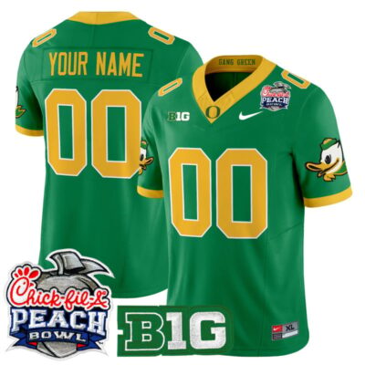 Oregon Ducks 2026 Peach Bowl Vapor Limited Custom Stitched Jersey - Green