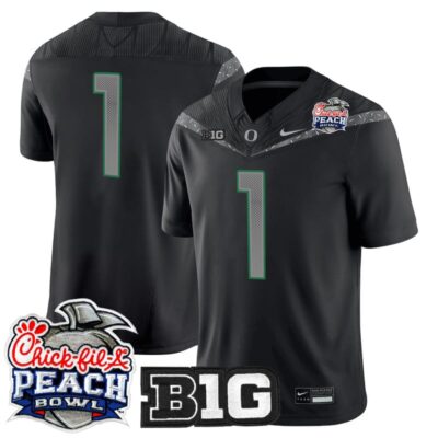 Oregon Ducks 2026 Peach Bowl Vapor Limited Stitched Jersey - Black / #1 Team