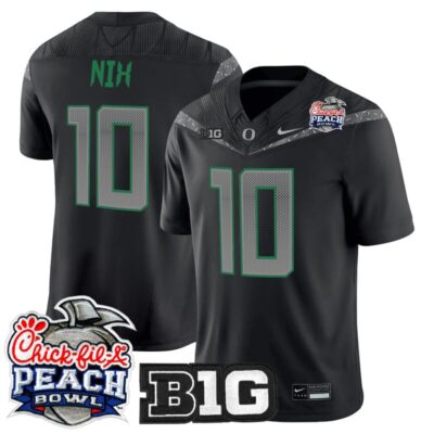 Oregon Ducks 2026 Peach Bowl Vapor Limited Stitched Jersey - Black / Bo Nix