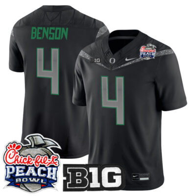 Oregon Ducks 2026 Peach Bowl Vapor Limited Stitched Jersey - Black / Malik Benson