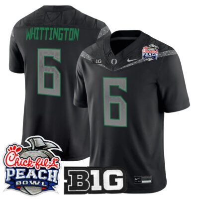 Oregon Ducks 2026 Peach Bowl Vapor Limited Stitched Jersey - Black / Noah Whittington