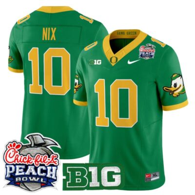 Oregon Ducks 2026 Peach Bowl Vapor Limited Stitched Jersey - Green / Bo Nix