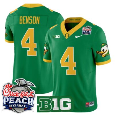 Oregon Ducks 2026 Peach Bowl Vapor Limited Stitched Jersey - Green / Malik Benson