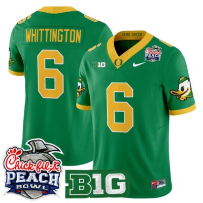 Oregon Ducks 2026 Peach Bowl Vapor Limited Stitched Jersey - Green / Noah Whittington