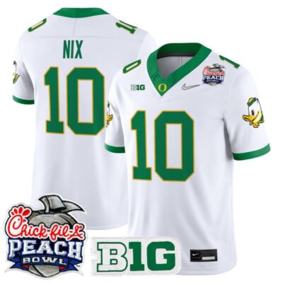 Oregon Ducks 2026 Peach Bowl Vapor Limited Stitched Jersey - White Alternate / Bo Nix