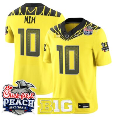 Oregon Ducks 2026 Peach Bowl Vapor Limited Stitched Jersey - Yellow / Bo Nix