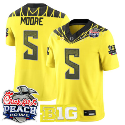 Oregon Ducks 2026 Peach Bowl Vapor Limited Stitched Jersey - Yellow / Dante Moore