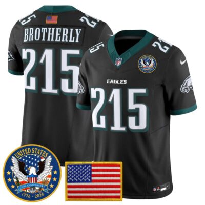 Philadelphia Eagles "United States 250th Anniversary Patch" Vapor Limited Jersey - Black / Brotherly 215