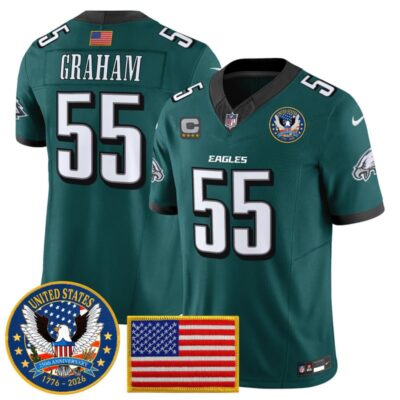 Philadelphia Eagles "United States 250th Anniversary Patch" Vapor Limited Jersey - Midnight Green / Brandon Graham