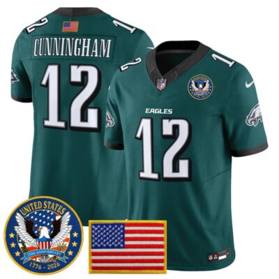 Philadelphia Eagles "United States 250th Anniversary Patch" Vapor Limited Jersey - Midnight Green / Randall Cunningham