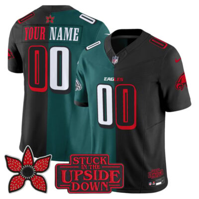Philadelphia Eagles 'Upside Down Edition' Vapor Limited Custom Jersey - Black-Midnight Green