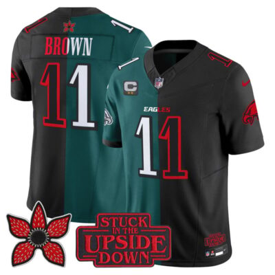 Philadelphia Eagles 'Upside Down Edition' Vapor Limited Jersey - Black-Midnight Green / A.J. Brown