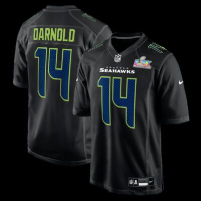 Sam Darnold Seattle Seahawks Super Bowl LX Patch Carbon Fashion Game Jersey - Black